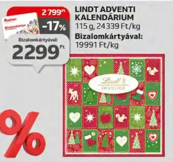 Auchan LINDT ADVENTI KALENDÁRIUM 115 g ajánlat