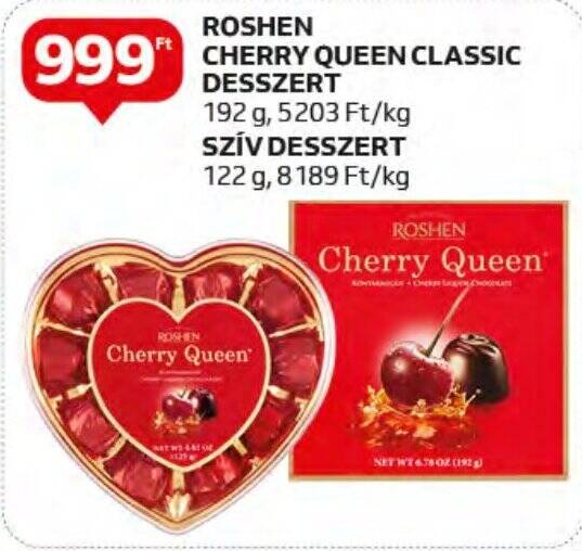 Auchan ROSHEN CHERRY QUEEN CLASSIC DESSZERT stb. 192 / 122 g ajánlat