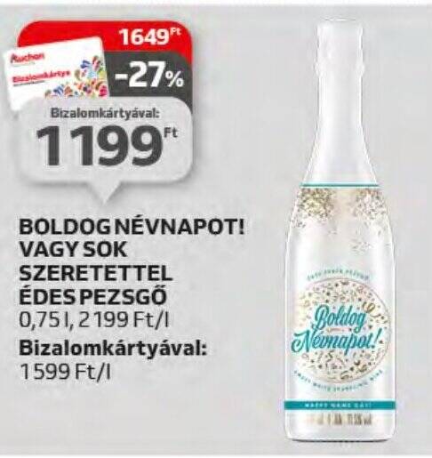 Auchan BOLDOG NÉVNAPOT! stb. 0,75 l ajánlat