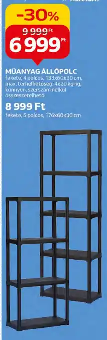 Auchan MŰANYAG ÁLLÓPOLC 1 db ajánlat