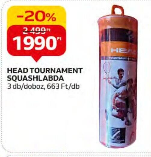 Auchan HEAD TOURNAMENT SQUASHLABDA 3 db ajánlat