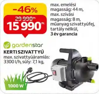 Auchan gardenstar KERTI SZIVATTYÚ 1 db ajánlat