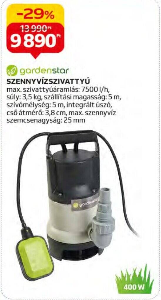 Auchan gardenstar SZENNY VÍZSZIVATTYÚ 1 db ajánlat