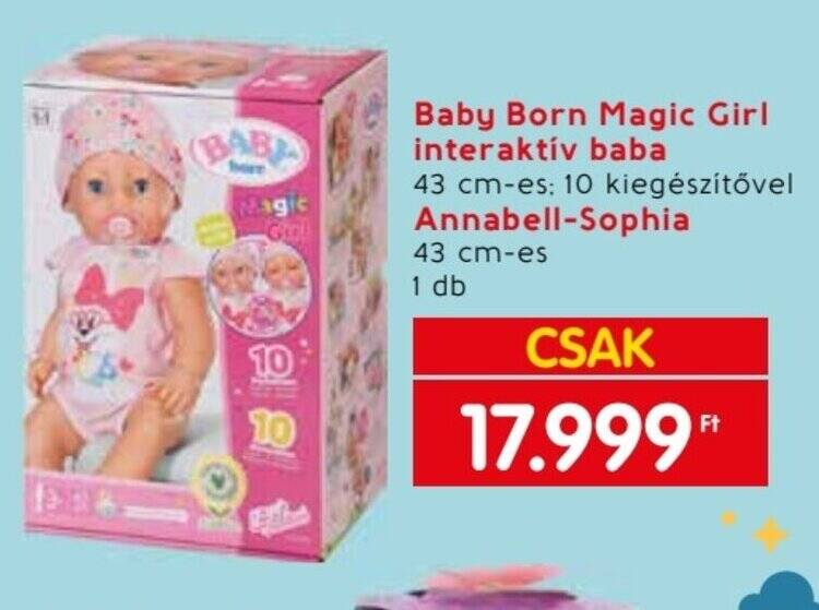 Spar Baby Born Magic Girl interaktív baba stb. 1 db ajánlat