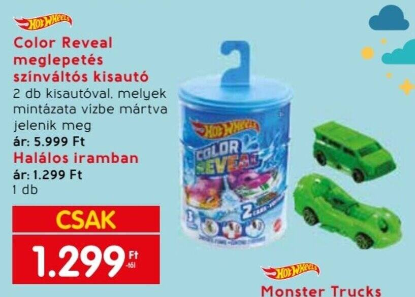 Spar Color Reveal meglepetés színváltós kisautó 2 / 1 db ajánlat
