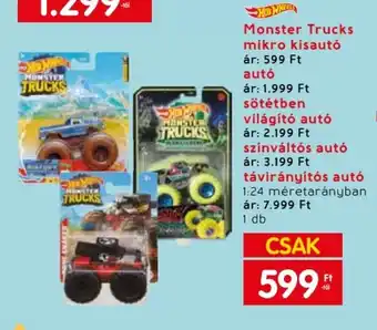 Spar Hot Wheels Monster Trucks mikro kisautó 1 db ajánlat