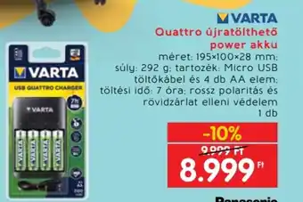 VARTA Quattro újratölthető power akku