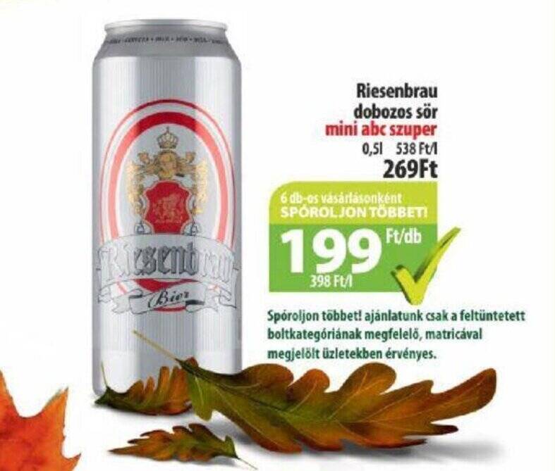 Coop Riesenbrau dobozos sör 0,5l ajánlat
