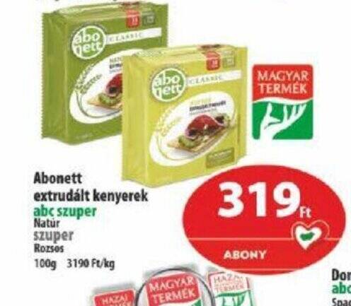 Coop Abonett extrudált kenyerek 100g ajánlat