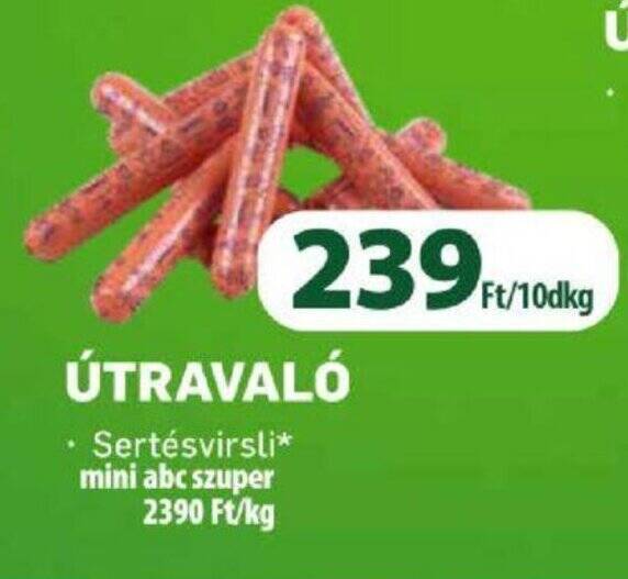 Coop ÚTRAVALÓ Sertésvirsli 10dkg ajánlat