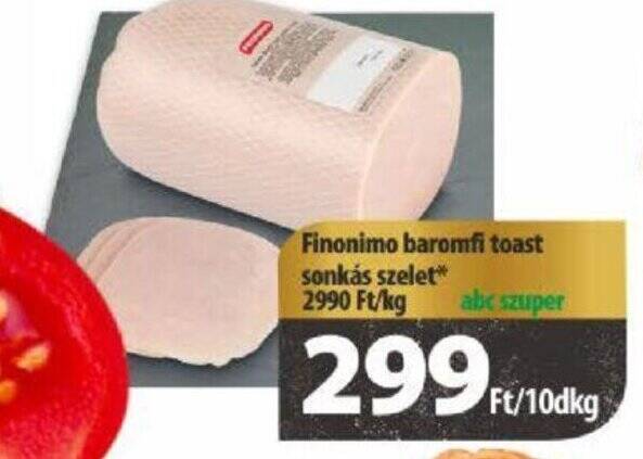 Coop Finonimo baromfi toast sonkás szelet 10dkg ajánlat