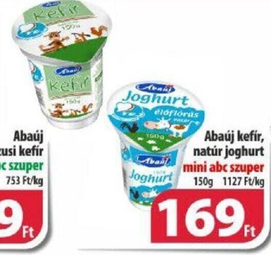 Coop Abaúj kefir natúr joghurt 150g ajánlat