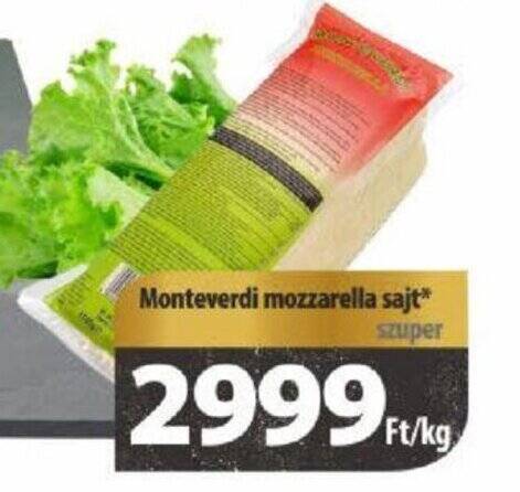 Coop Monteverdi mozzarella sajt 1kg ajánlat