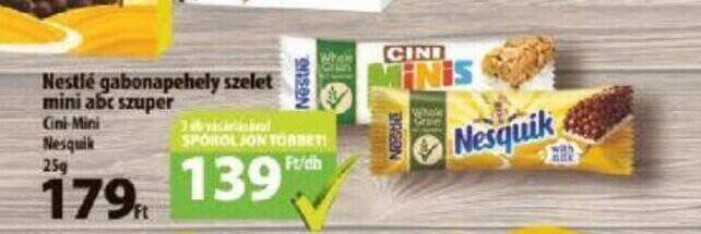 Coop Nestlé gabonapehely szelet mini abc szuper 25g ajánlat