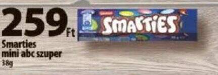 Coop Smarties mini abc szuper 38g ajánlat