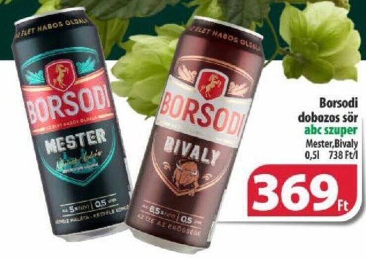 Coop Borsodi dobozos sör 0,5l ajánlat