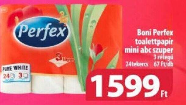 Coop Boni Perfex toalettpapír mini abc szuper ajánlat