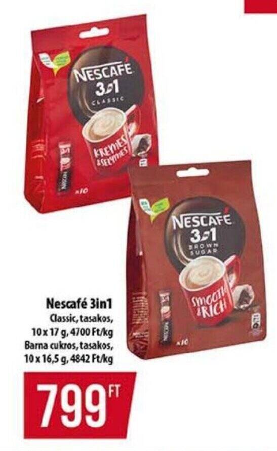 Coop Nescafé 3in1 10 x 17 / 10 x 16,5 g ajánlat