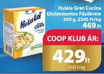 Coop Hulala Gran Cucina Gluténmentes Főzőkrém 200 g ajánlat