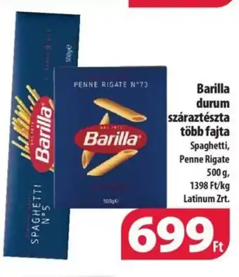 Barilla durum száraztészta több fajta 500 g