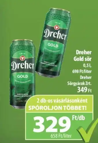 Coop Dreher Gold sör 0,5 l ajánlat