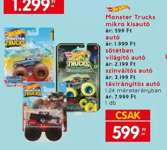 HotWheels Monster Trucks mikro kisautó stb. 1 db