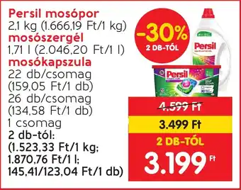 Spar Persil mosópor stb. 2,1 kg / 1,71 l / 22 - 26 db ajánlat