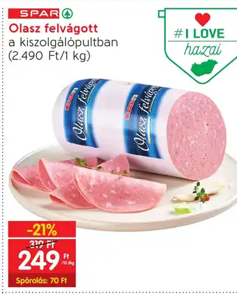 Spar SPAR Olasz felvágott 10 dkg ajánlat