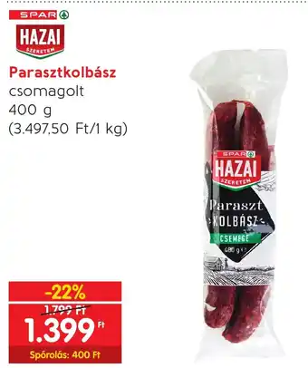Spar SPAR Parasztkolbász 400 g ajánlat