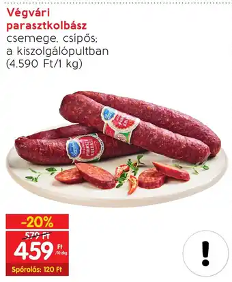 Spar Végvári parasztkolbász 10 dkg ajánlat