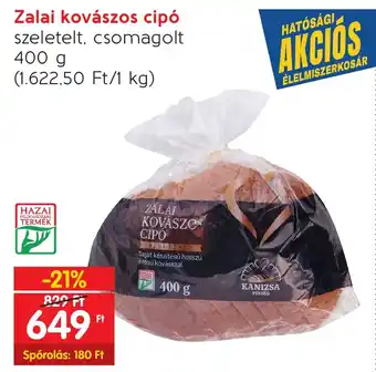 Spar Zalai kovászos cipó 400 g ajánlat