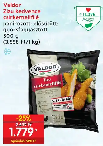 Spar Valdor Zizu kedvence csirkemellfilé 500 g ajánlat