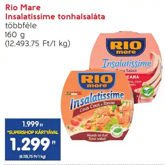 Spar Rio Mare Insalatissime tonhalsaláta 160 g ajánlat