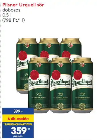 Spar Pilsner Urquell sör 0,5 l ajánlat