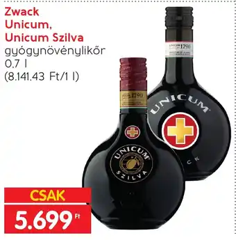 Spar Zwack Unicum, Unicum Szilva 0,7 l ajánlat