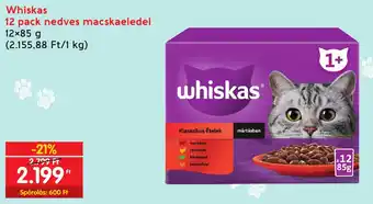 Spar Whiskas 12 pack nedves macskaeledel 12 x 85 g ajánlat