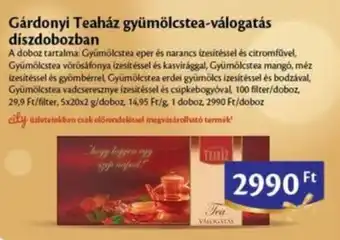 EcoFamily Gárdonyi Teaház gyümölcstea-válogatás díszdobozban 5 x 20 x 2 g ajánlat