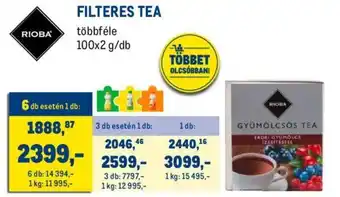 RIOBA FILTERES TEA 100x2g