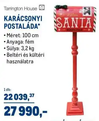 Metro Tarrington House KARÁCSONYI POSTALÁDA ajánlat