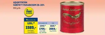 ARANYFÁCÁN SŰRÍTETT PARADICSOM 850g