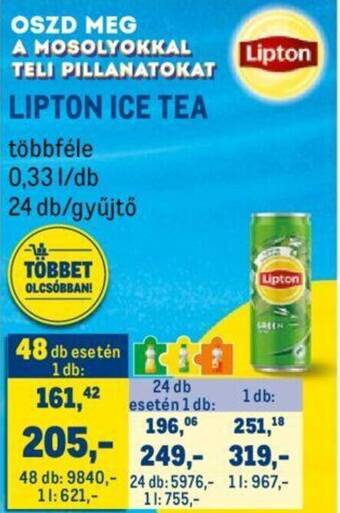 Metro LIPTON ICE TEA 0,33l ajánlat