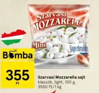 Tesco Szarvasi Mozzarella sajt 100 g ajánlat