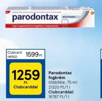 Tesco Parodontax fogkrém 75 ml ajánlat