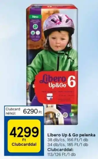 Tesco Libero Up & Go pelenka 38 / 34 db ajánlat
