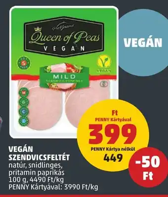 PENNY VEGÁN SZENDVICSFELTÉT 100 g ajánlat