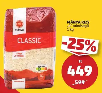 PENNY MÁNYA RIZS 1 kg ajánlat
