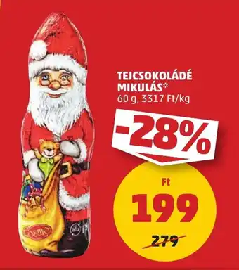 PENNY TEJCSOKOLÁDÉ MIKULÁS 60 g ajánlat