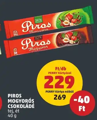PIROS MOGYORÓS CSOKOLÁDÉ 40 g