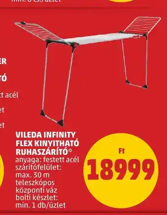 PENNY VILEDA INFINITY FLEX KINYITHATÓ RUHASZÁRÍTÓ 1 db ajánlat