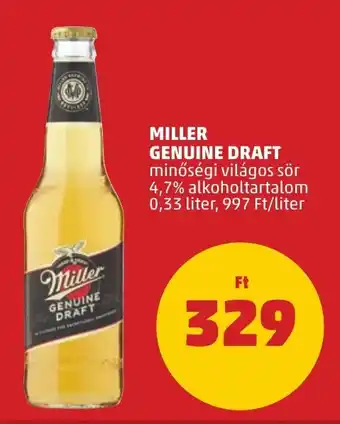 PENNY MILLER GENUINE DRAFT 0,33 l ajánlat